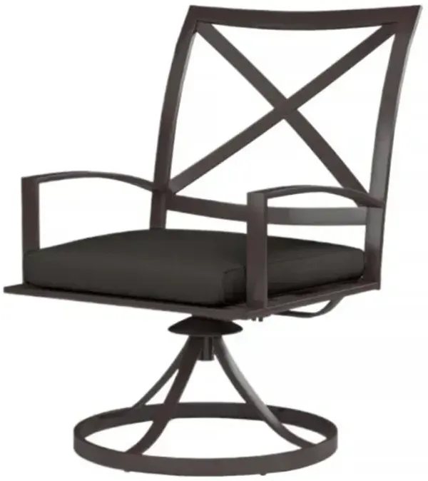 Ventura Outdoor Aluminum Swivel Dining Chair - Black