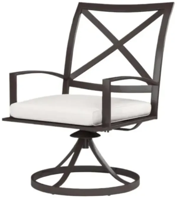 Ventura Outdoor Aluminum Swivel Dining Chair - White