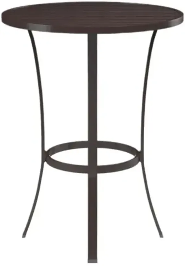 Ventura Outdoor Aluminum Round Pub Table - Espresso - Brown