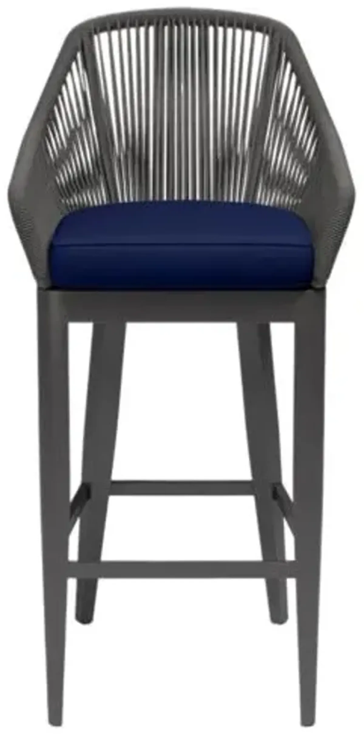 Amira Outdoor Aluminum/Rope Barstool - Blue