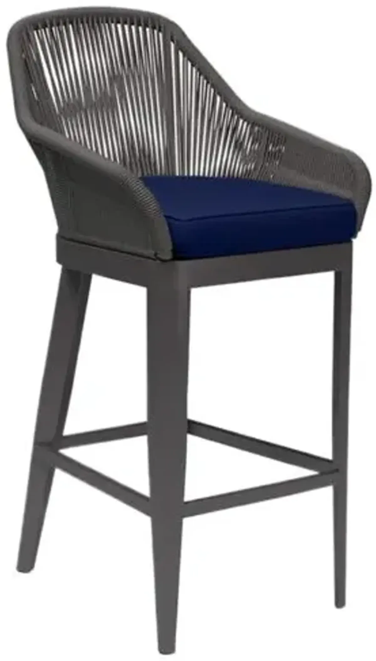 Amira Outdoor Aluminum/Rope Barstool - Blue