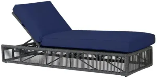 Amira Outdoor Aluminum/Rope Adjustable Chaise - Blue - Comfortable, Sturdy, Stylish