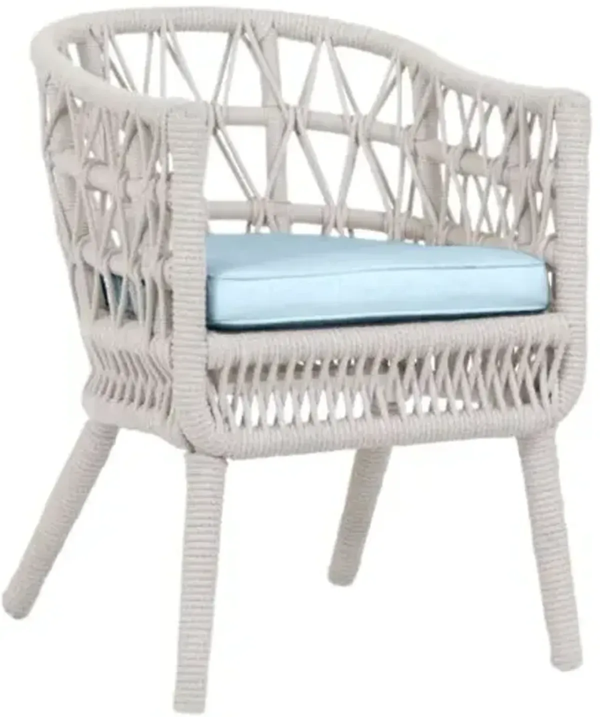 Farah Outdoor Aluminum/Rope Rope Dining Chair - Blue