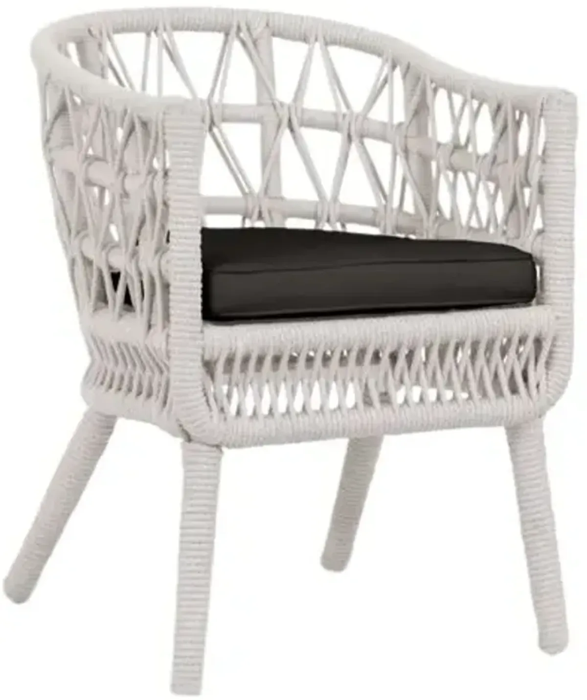 Farah Outdoor Aluminum/Rope Rope Dining Chair - Black