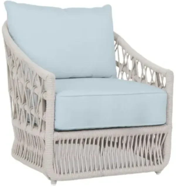 Farah Outdoor Aluminum/Rope Rope Club Chair