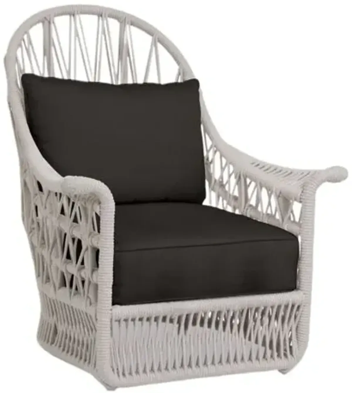 Farah Outdoor Aluminum/Rope Rope Wingback Lounge Chair - Black