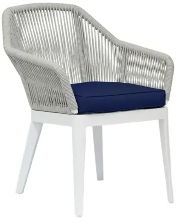 Dola Outdoor Aluminum/Rope Dining Chair - Blue