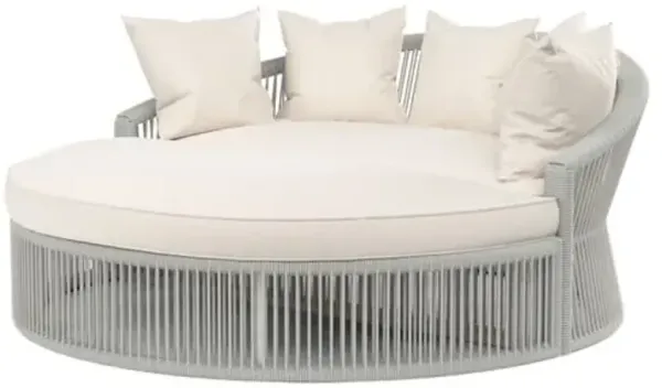 Dola Outdoor Aluminum/Rope Daybed - Gray - Comfortable, Sturdy