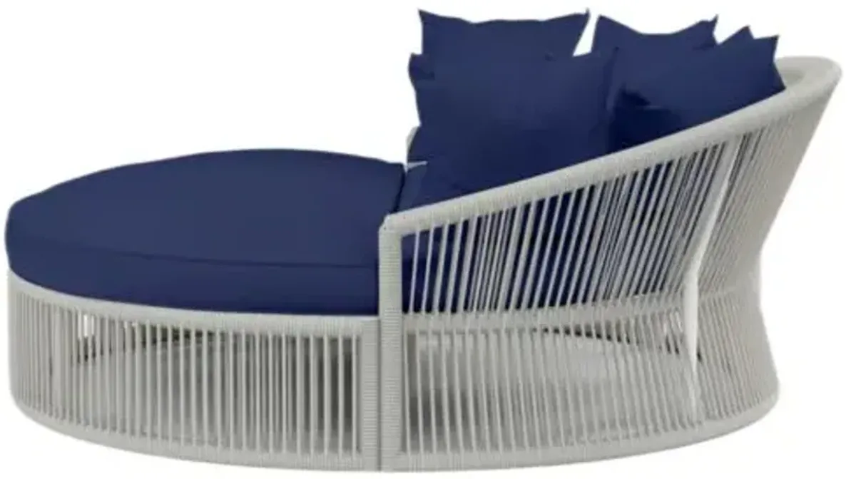 Dola Outdoor Aluminum/Rope Daybed - Blue - Comfortable, Sturdy