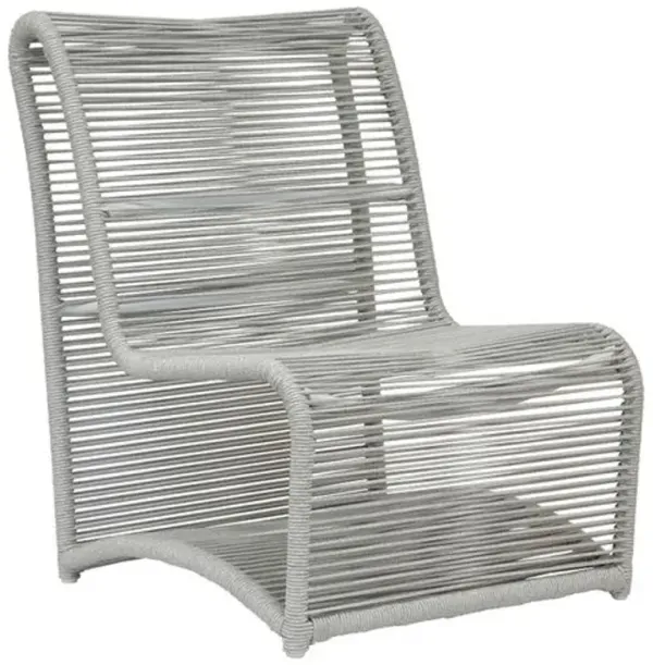 Dola Outdoor Aluminum/Rope Armless Club Chair - Frost