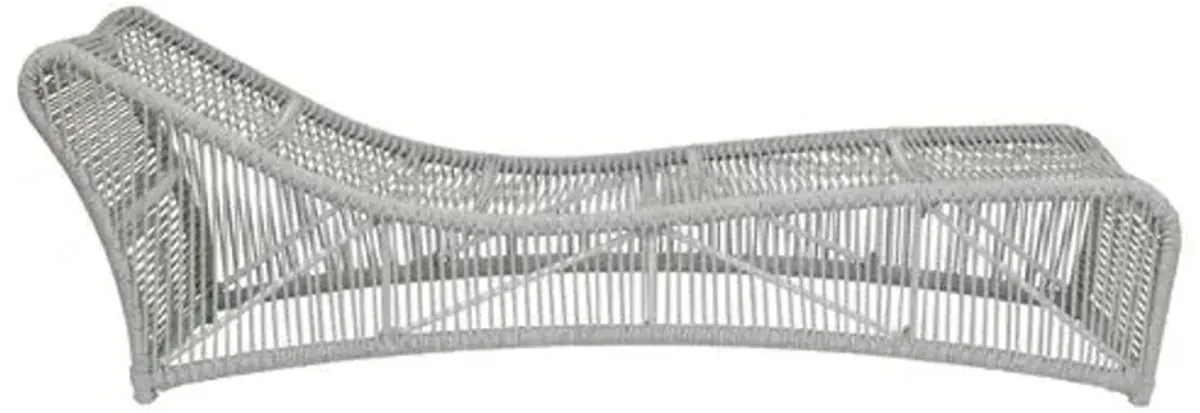 Dola Outdoor Aluminum/Rope Cushionless Chaise - Frost - White - Comfortable, Sturdy, Stylish