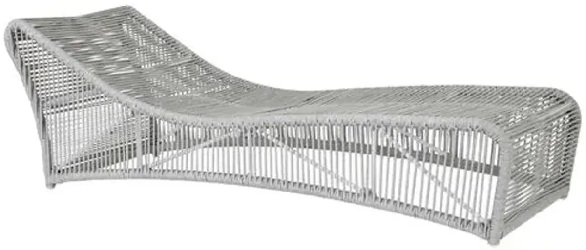 Dola Outdoor Aluminum/Rope Cushionless Chaise - Frost - White - Comfortable, Sturdy, Stylish