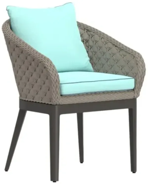 Vevina Outdoor Aluminum/Rope Dining Chair - Blue