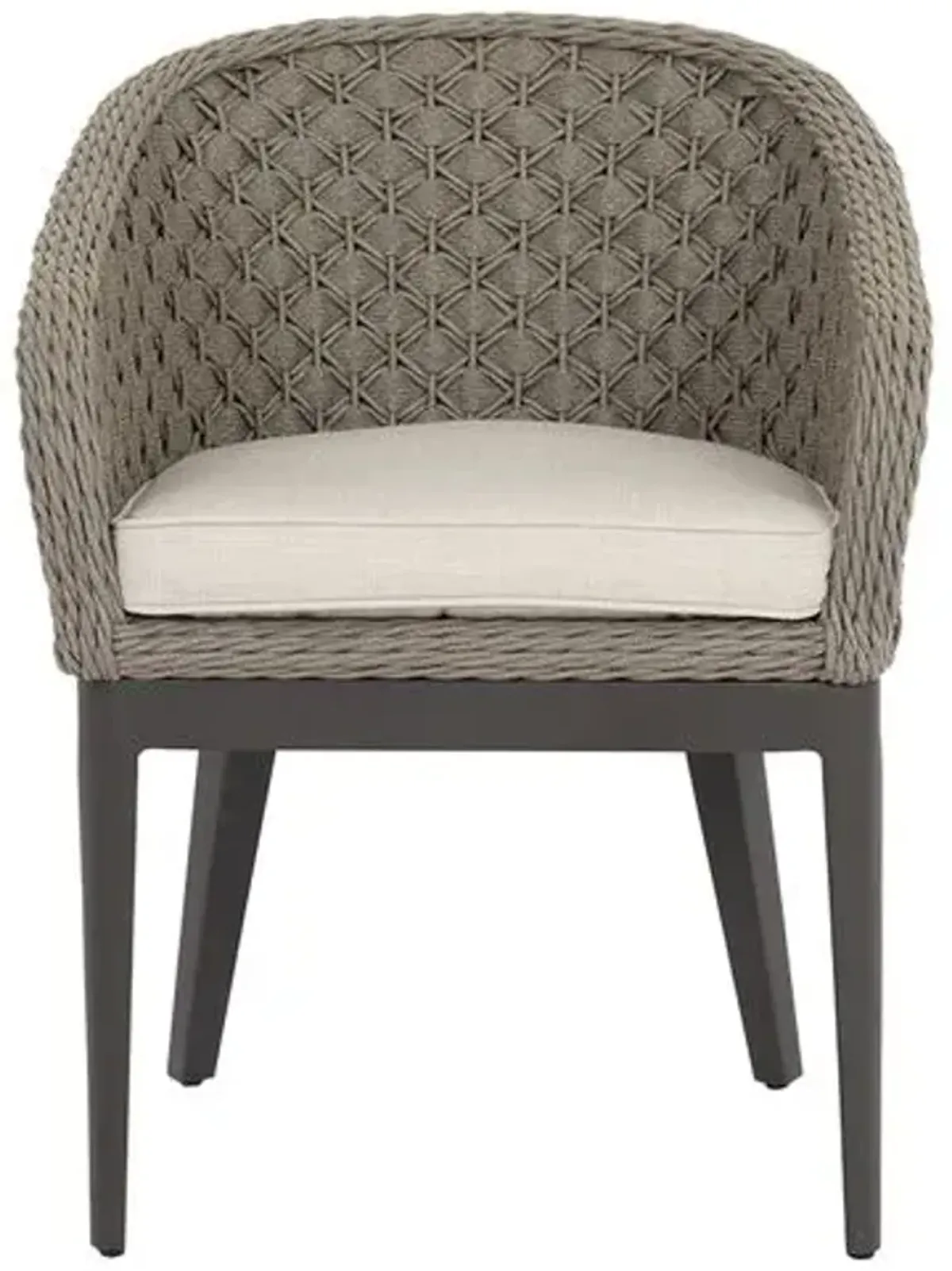 Vevina Outdoor Aluminum/Rope Dining Chair - Gray