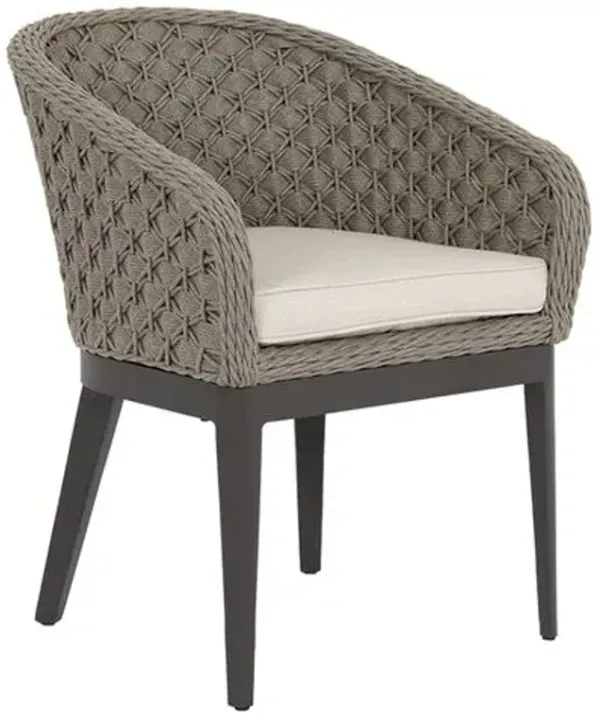 Vevina Outdoor Aluminum/Rope Dining Chair - Gray