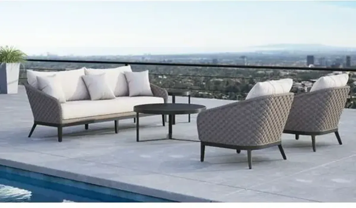 Vevina Outdoor Aluminum/Rope 2-Seat Sofa