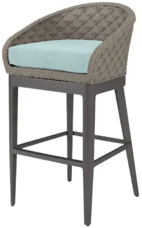 Vevina Outdoor Aluminum/Rope Barstool - Blue