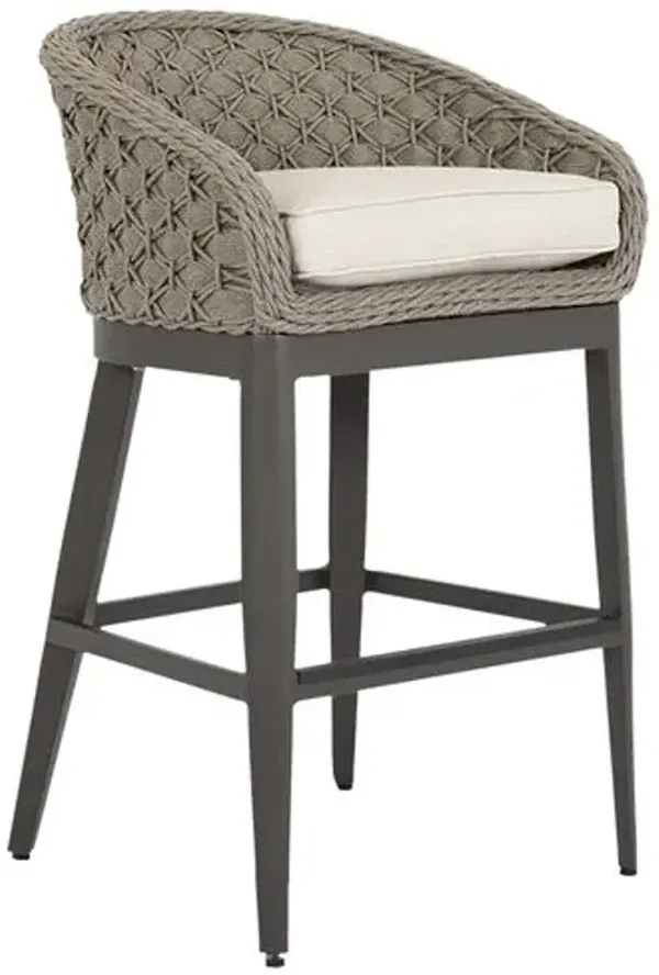 Vevina Outdoor Aluminum/Rope Barstool - Gray