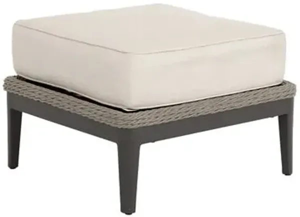 Vevina Outdoor Aluminum/Rope Ottoman - Gray