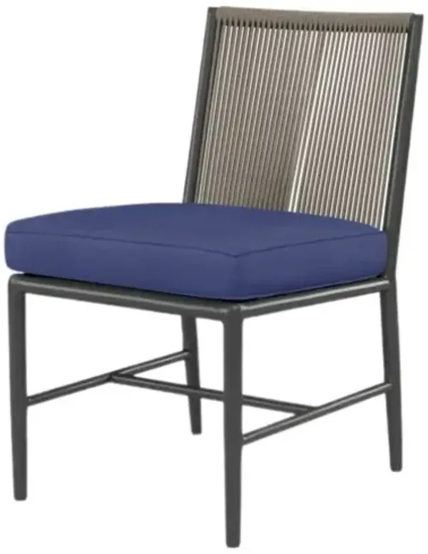 Eleandra Outdoor Aluminum/Rope Armless Dining Chair - Blue