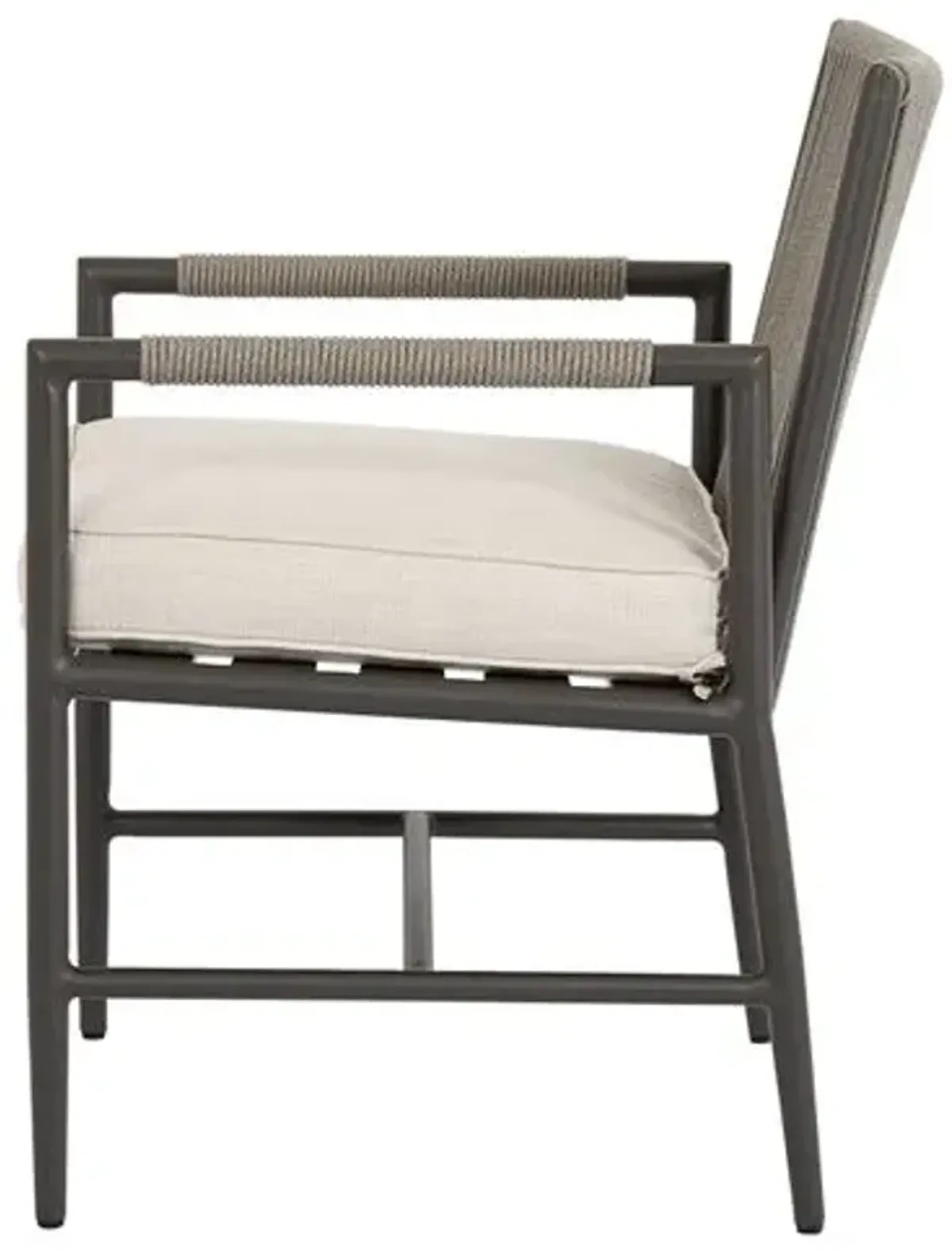 Eleandra Outdoor Aluminum/Rope Dining Chair - Gray