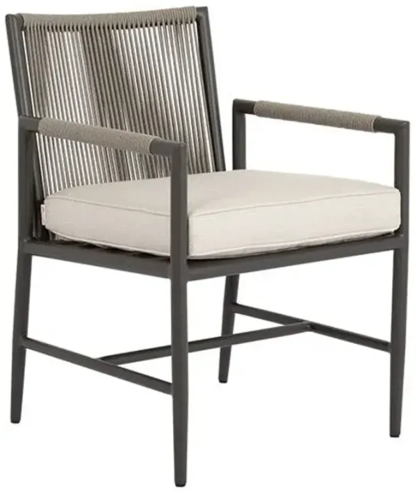 Eleandra Outdoor Aluminum/Rope Dining Chair - Gray