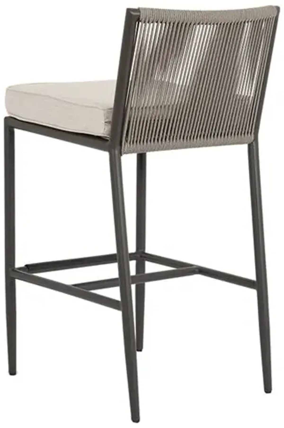 Eleandra Outdoor Aluminum/Rope Barstool - Gray