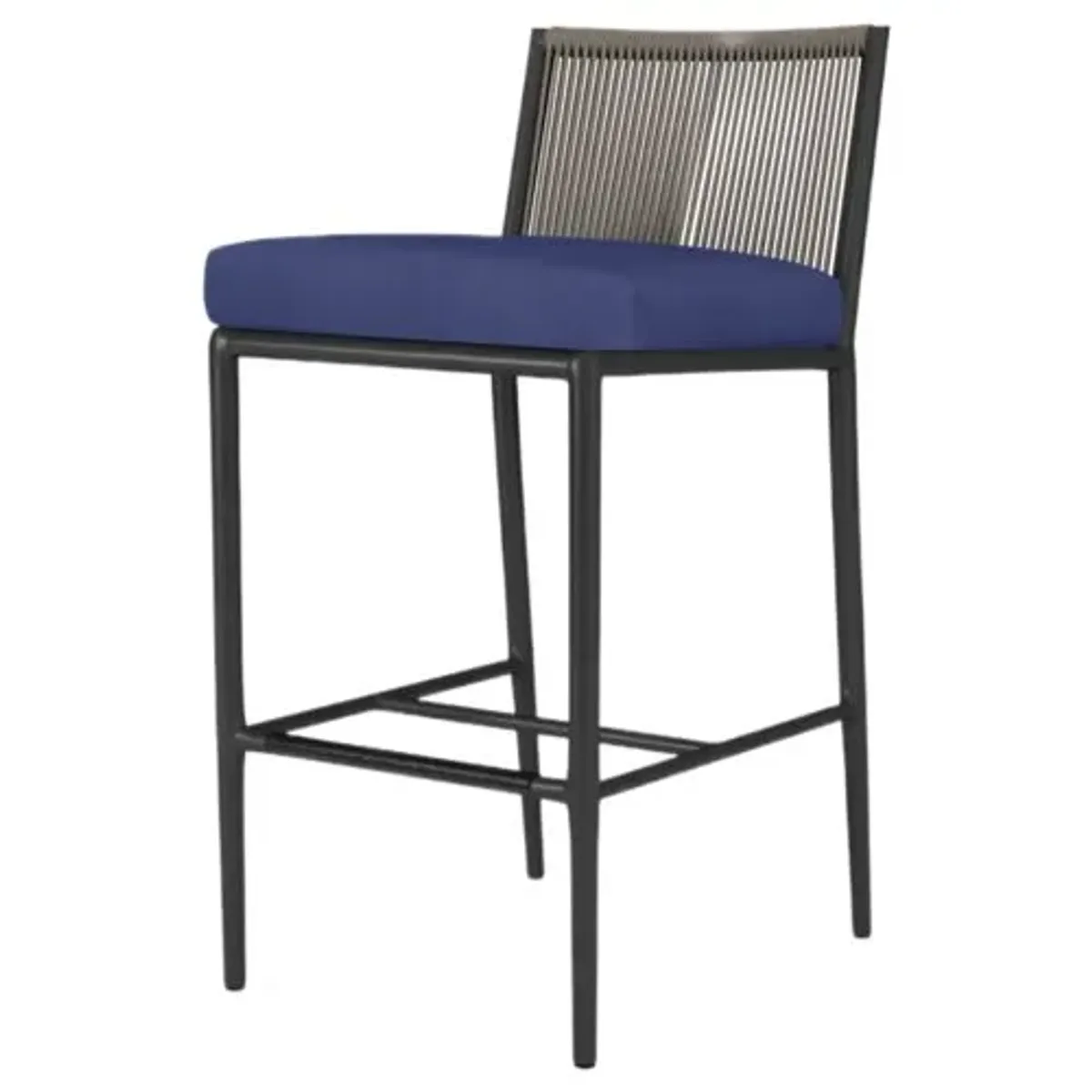 Eleandra Outdoor Aluminum/Rope Counterstool - Blue