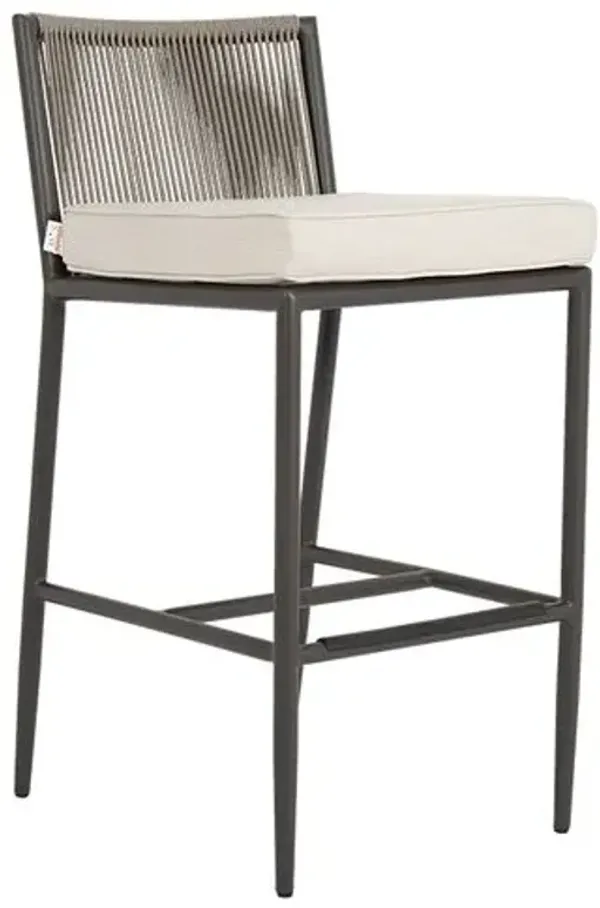 Eleandra Outdoor Aluminum/Rope Counterstool - Gray