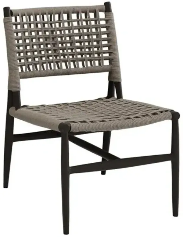 Arelith Outdoor Aluminum/Rope Armless Dining Chair - Graphite - Gray