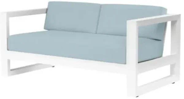 Harlyn Outdoor Aluminum Loveseat - Blue