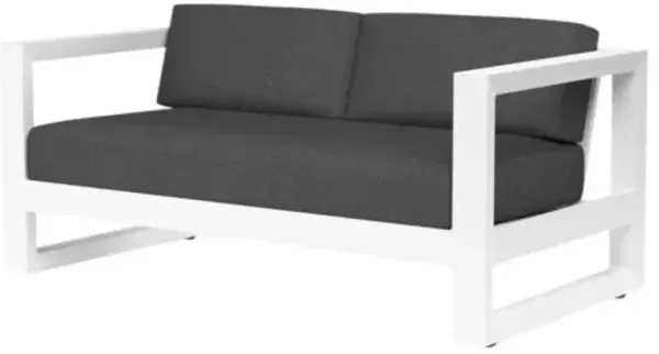 Harlyn Outdoor Aluminum Loveseat - Black