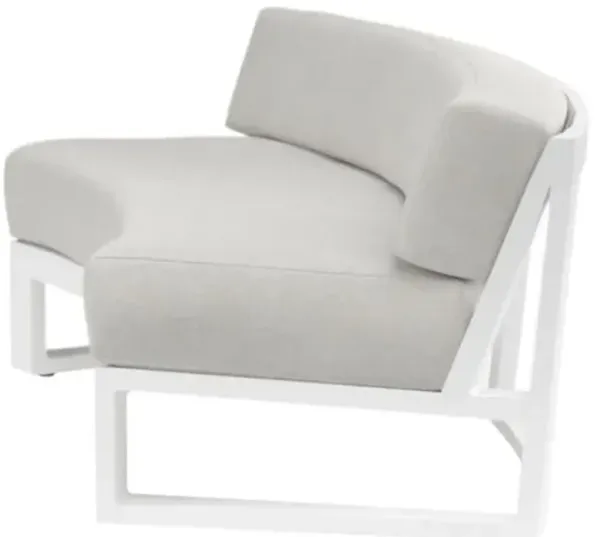 Harlyn Outdoor Aluminum Curved 2-Seat Sofa