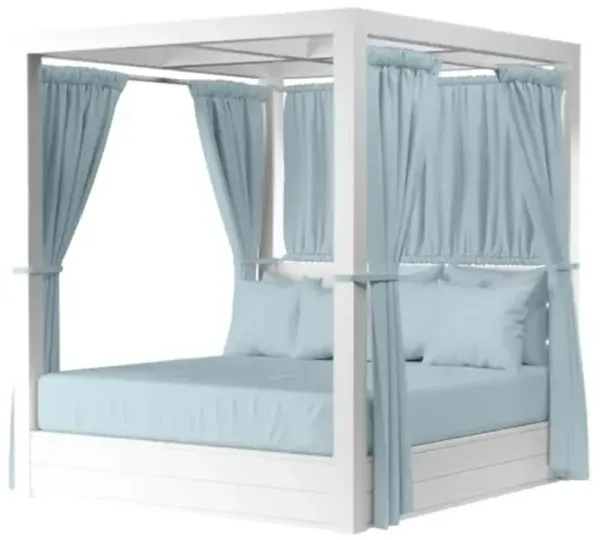 Harlyn Outdoor Aluminum Resort King Daybed - Blue - Comfortable, Sturdy