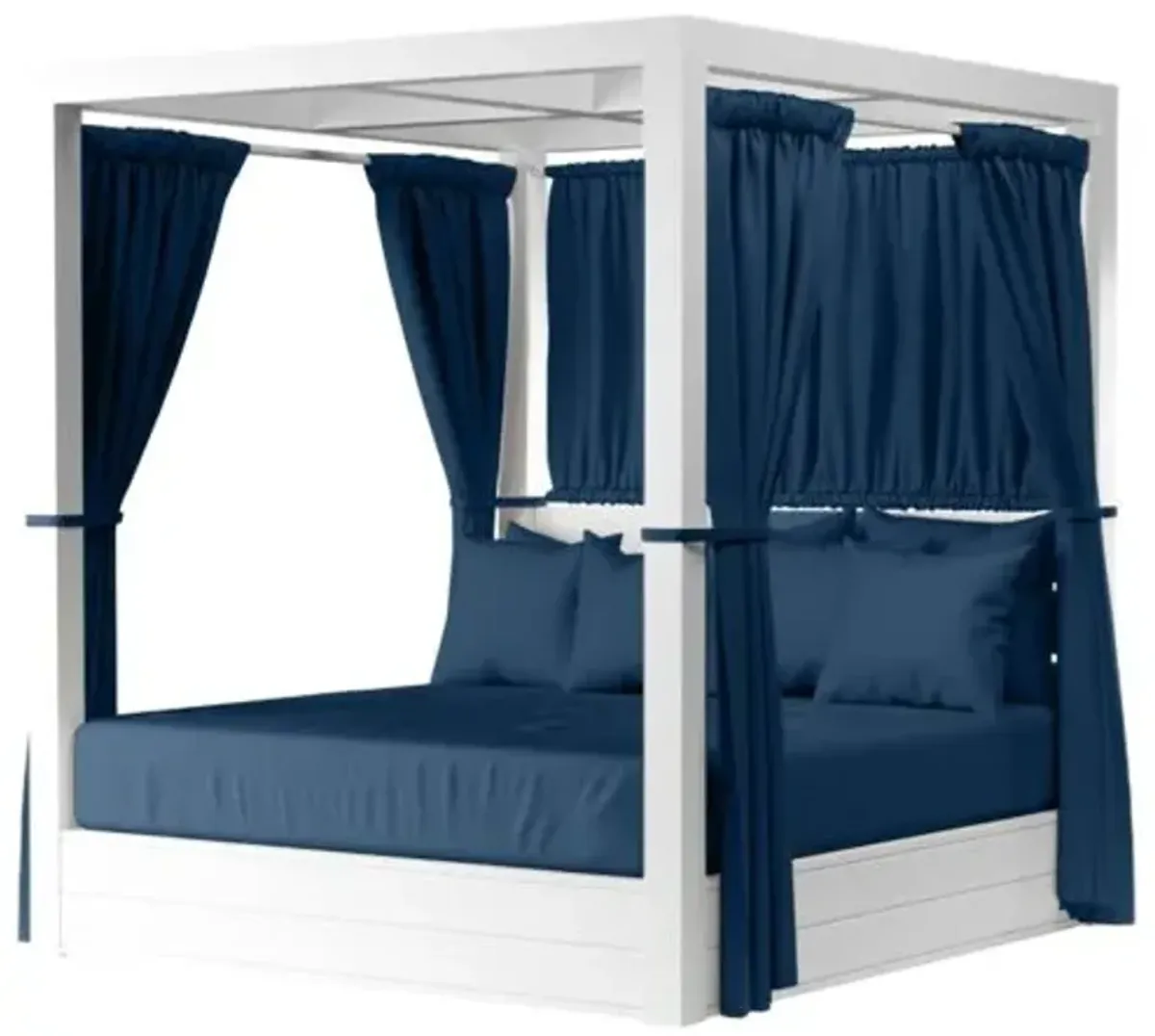 Harlyn Outdoor Aluminum Resort King Daybed - Blue - Comfortable, Sturdy