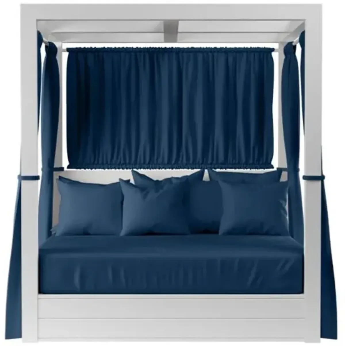 Harlyn Outdoor Aluminum Resort King Daybed - Blue - Comfortable, Sturdy