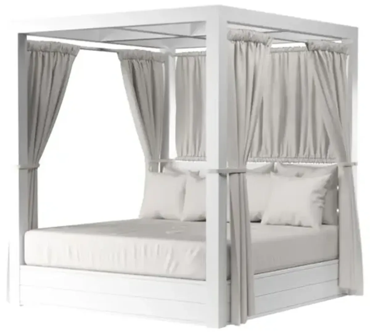 Harlyn Outdoor Aluminum Resort King Daybed - Gray - Comfortable, Sturdy