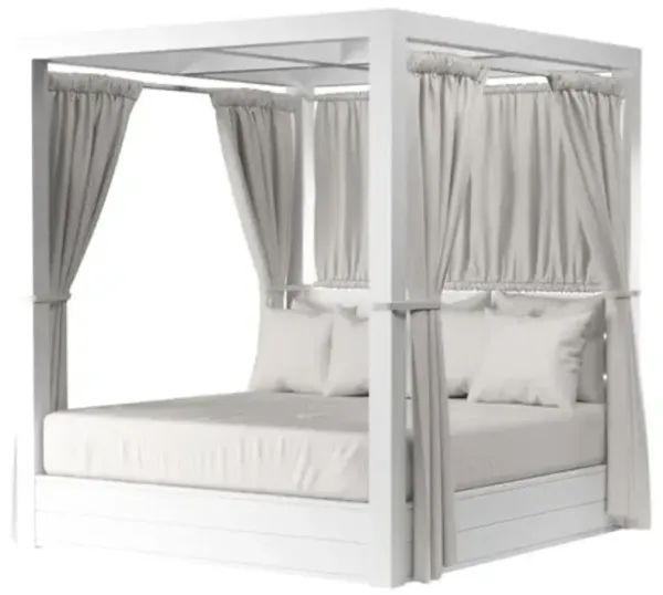 Harlyn Outdoor Aluminum Resort King Daybed - Gray - Comfortable, Sturdy