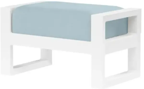Harlyn Outdoor Aluminum Ottoman - Blue