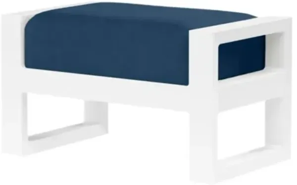 Harlyn Outdoor Aluminum Ottoman - Blue