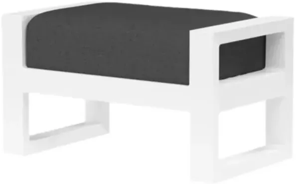 Harlyn Outdoor Aluminum Ottoman - Black