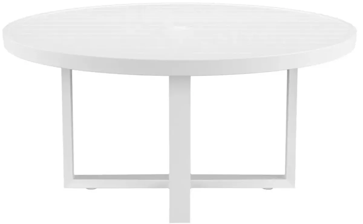 Harlyn Outdoor Aluminum Round Dining Table, Frost