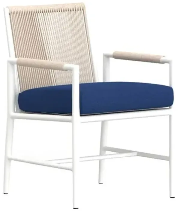Riyana Outdoor Aluminum/Rope Dining Chair - Blue