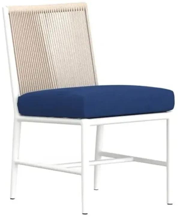 Riyana Outdoor Aluminum/Rope Armless Dining Chair - Blue
