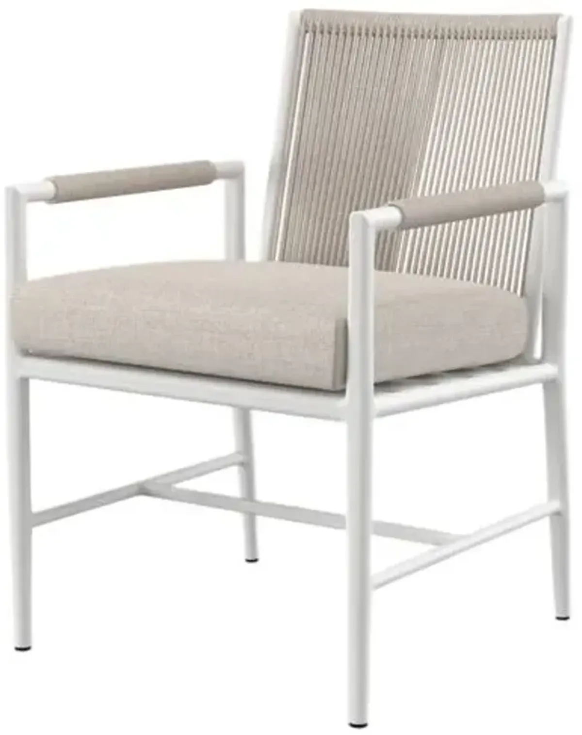 Riyana Outdoor Aluminum/Rope Dining Chair - Gray