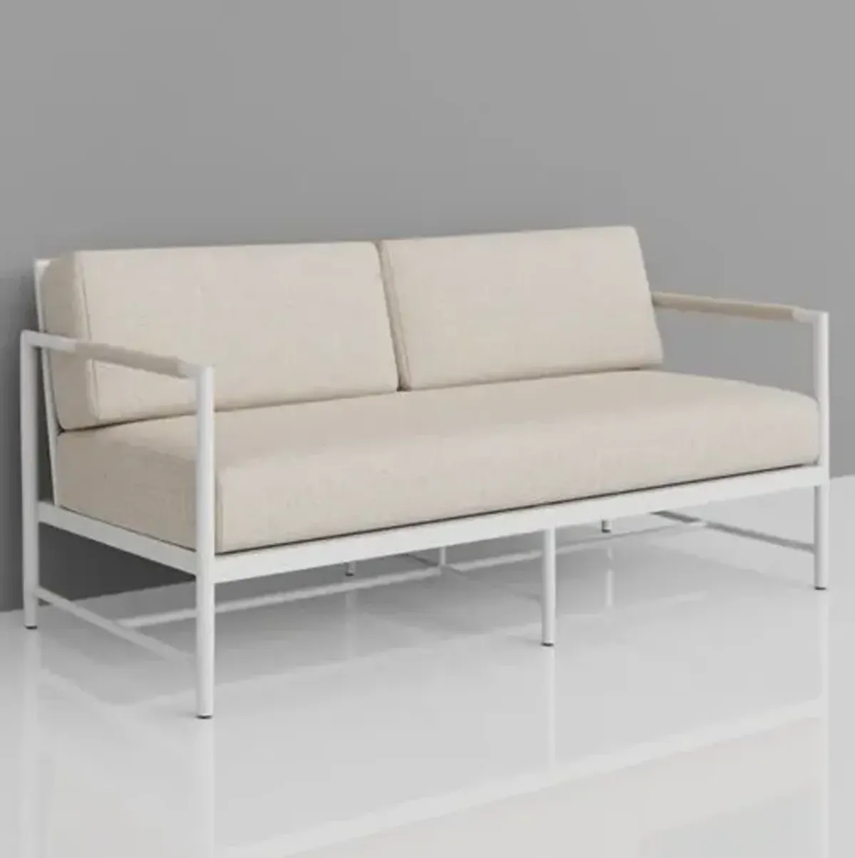 Riyana Outdoor Aluminum/Rope Sofa