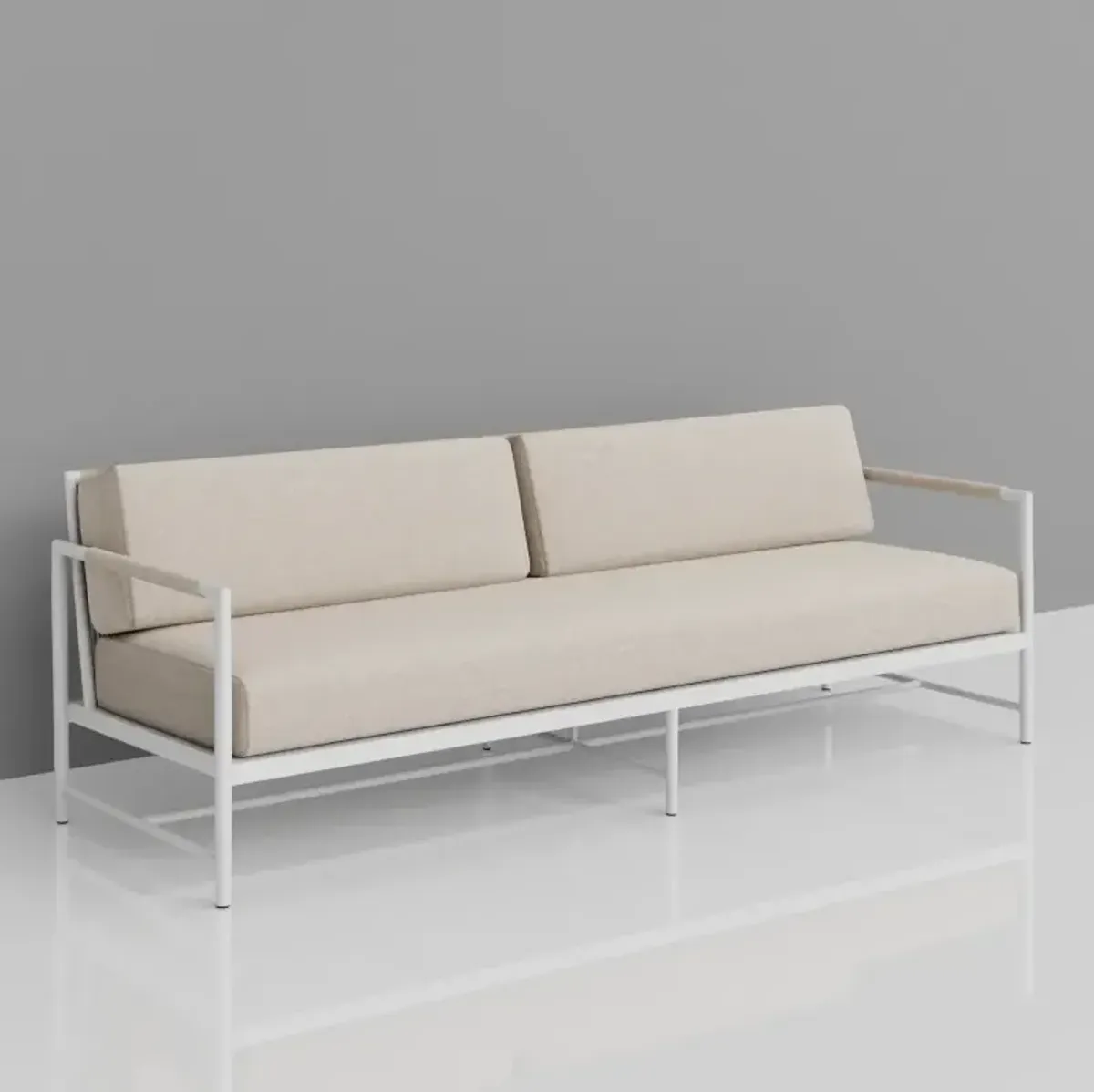 Riyana Outdoor Aluminum/Rope Sofa