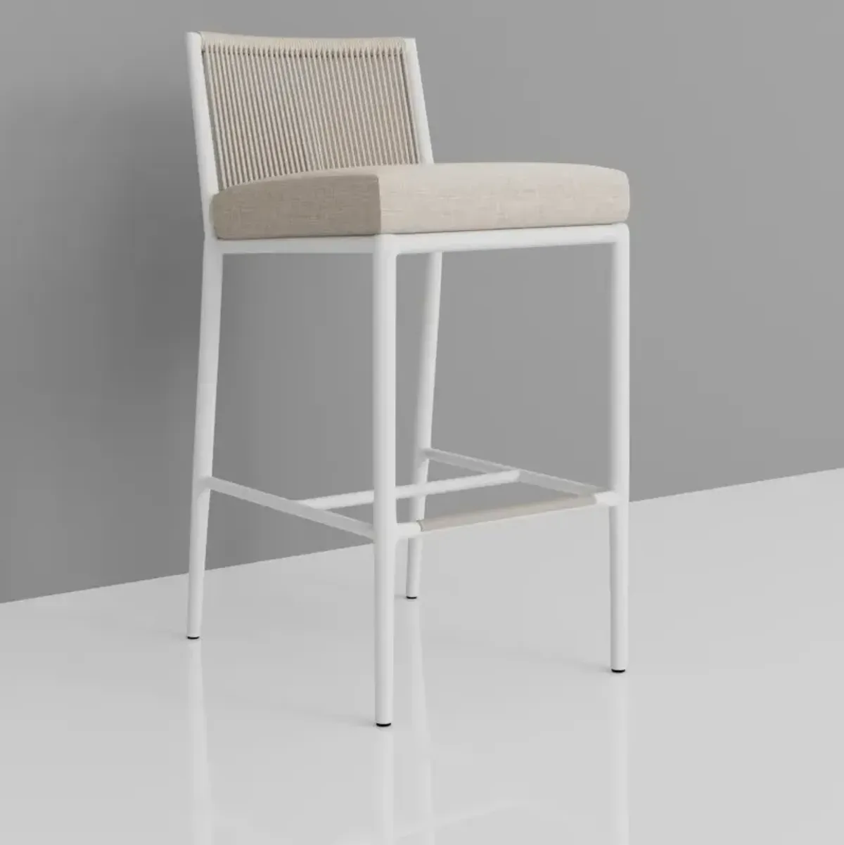 Riyana Outdoor Aluminum/Rope Barstool