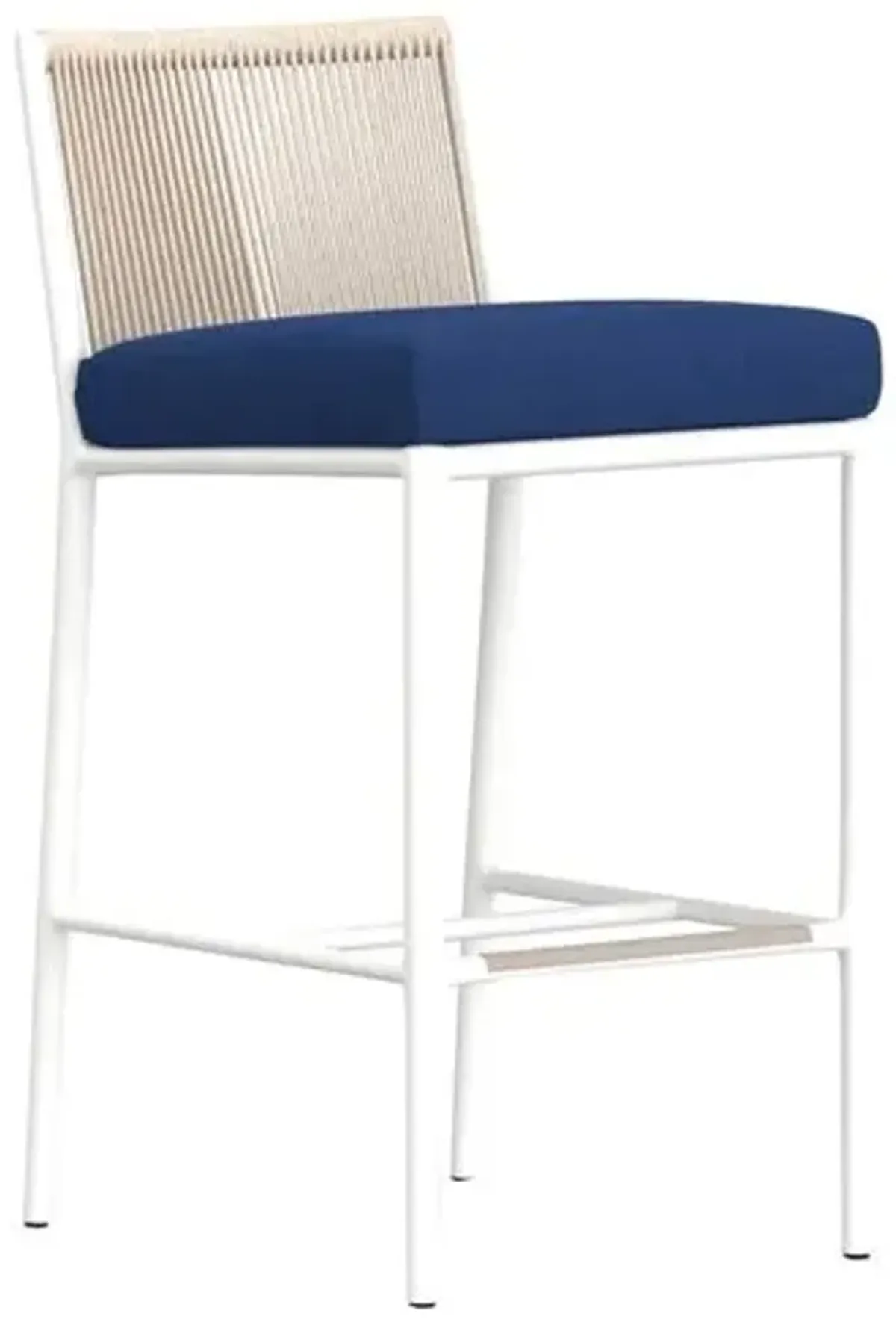 Riyana Outdoor Aluminum/Rope Barstool - Blue
