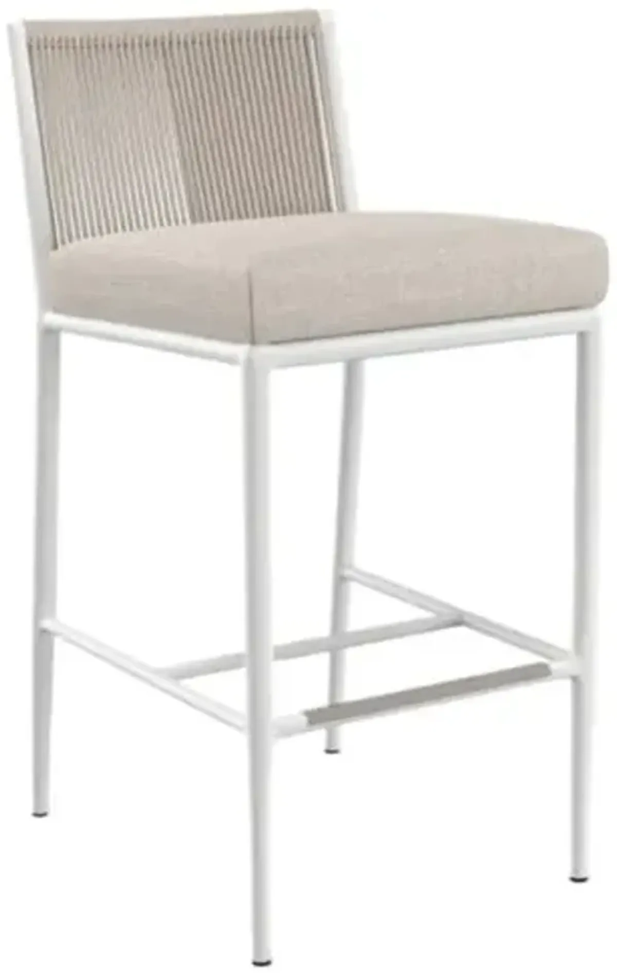 Riyana Outdoor Aluminum/Rope Barstool - Gray